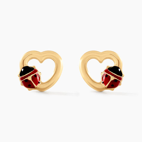 Boucles D'oreilles Puces Or Jaune Syringa Smalto - Clous d'oreilles Enfant | Histoire d’Or