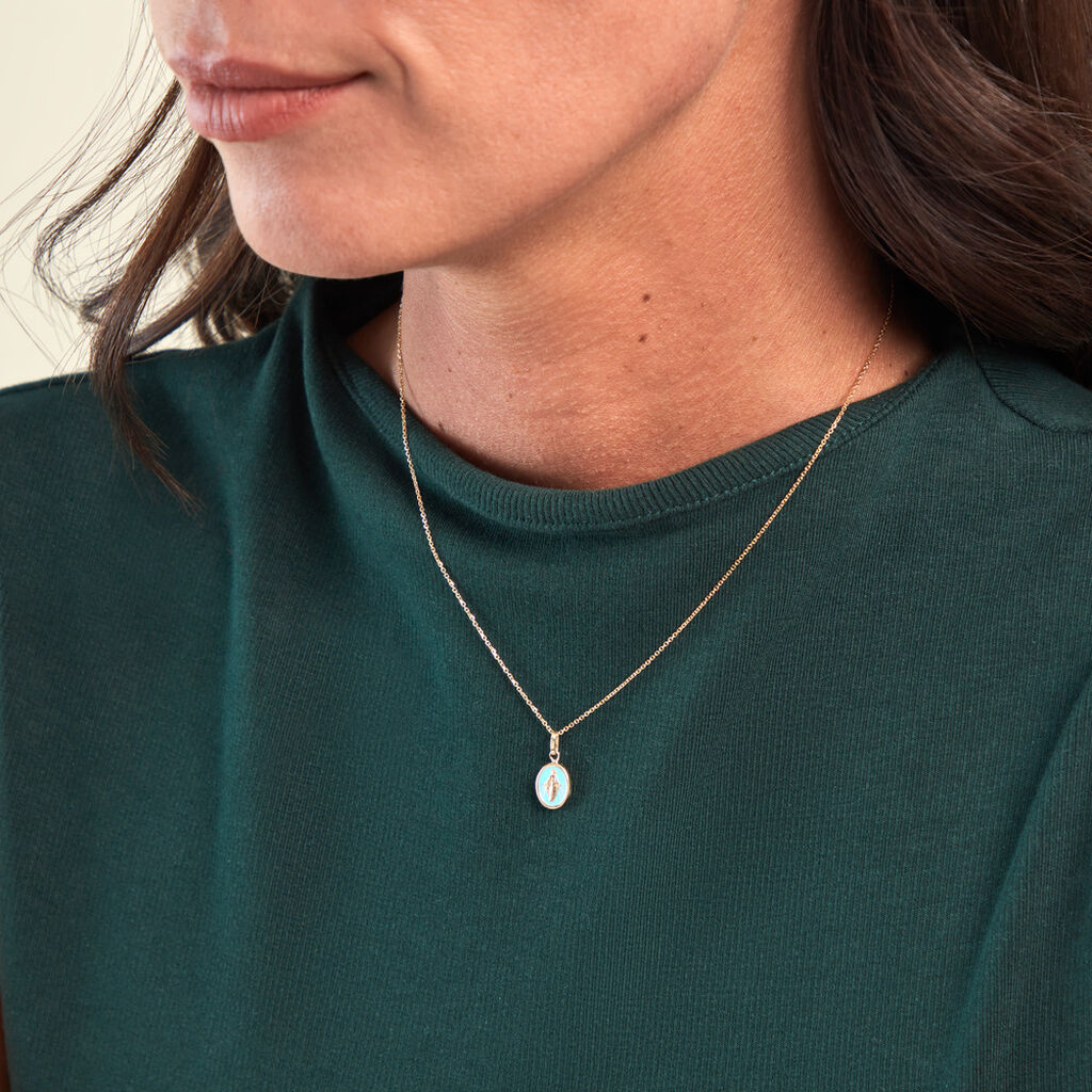 Pendentif Santos Or Jaune - Pendentifs Baptême Famille | Histoire d’Or