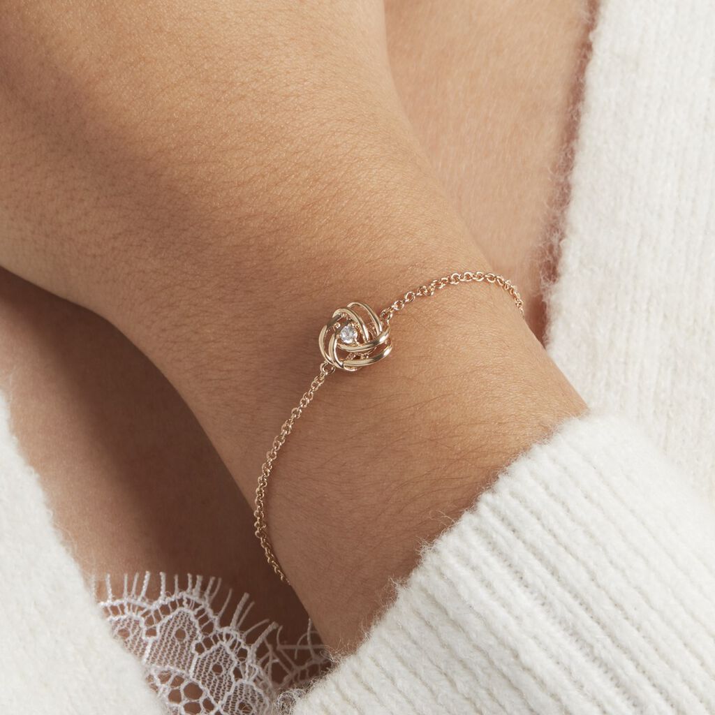 Bracelet Jonc Iwaki Plaqué Or Jaune Oxyde De Zirconium - Bracelets Femme | Histoire d’Or