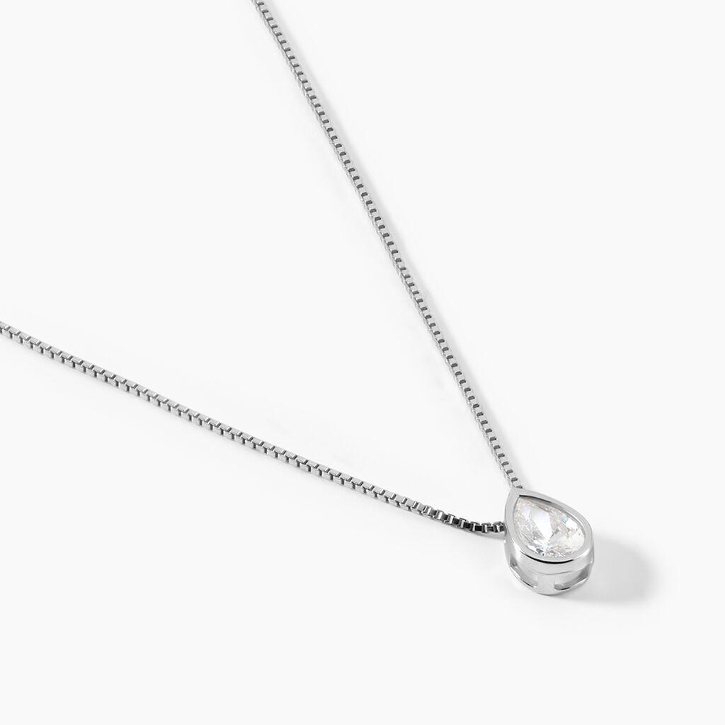 Collier Cherice Argent Blanc Oxyde De Zirconium - Colliers fantaisie Femme | Histoire d&rsquo;Or
