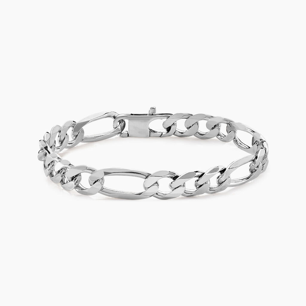 Bracelet Vivian Maille Alternee 1/3 Argent Blanc - Bracelets chaîne Homme | Histoire d’Or