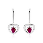 Boucles D'oreilles Danilo Or Blanc Rubis - Boucles d'oreilles pendantes Femme | Histoire d&rsquo;Or