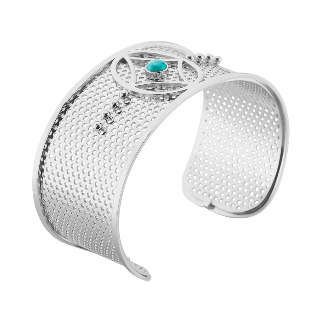 Bracelet Jonc Audreanne Acier Blanc Pierre De Synthese - Bracelets joncs Femme | Histoire d’Or