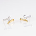 Boucles D'oreilles Pendantes Ascagne Or Bicolore Oxyde De Zirconium - Boucles d'oreilles pendantes Femme | Histoire d&rsquo;Or