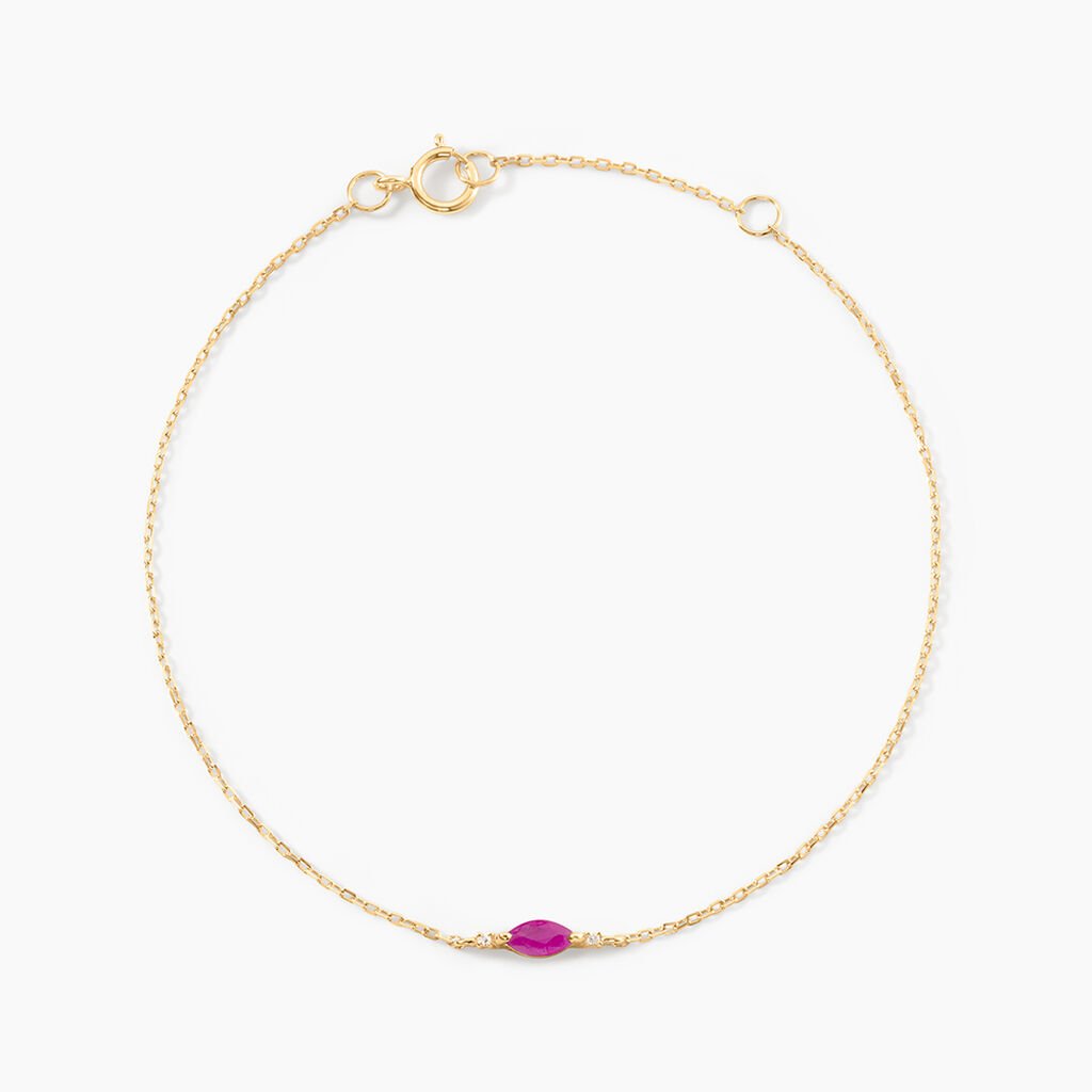 Bracelet Précieuses Nuances Or Jaune Rubis Diamant - Bracelets Femme | Histoire d’Or