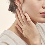 Boucles D'oreilles Puces Edmee Cercle 0 Or Jaune Strass - Clous d'oreilles Femme | Histoire d&rsquo;Or