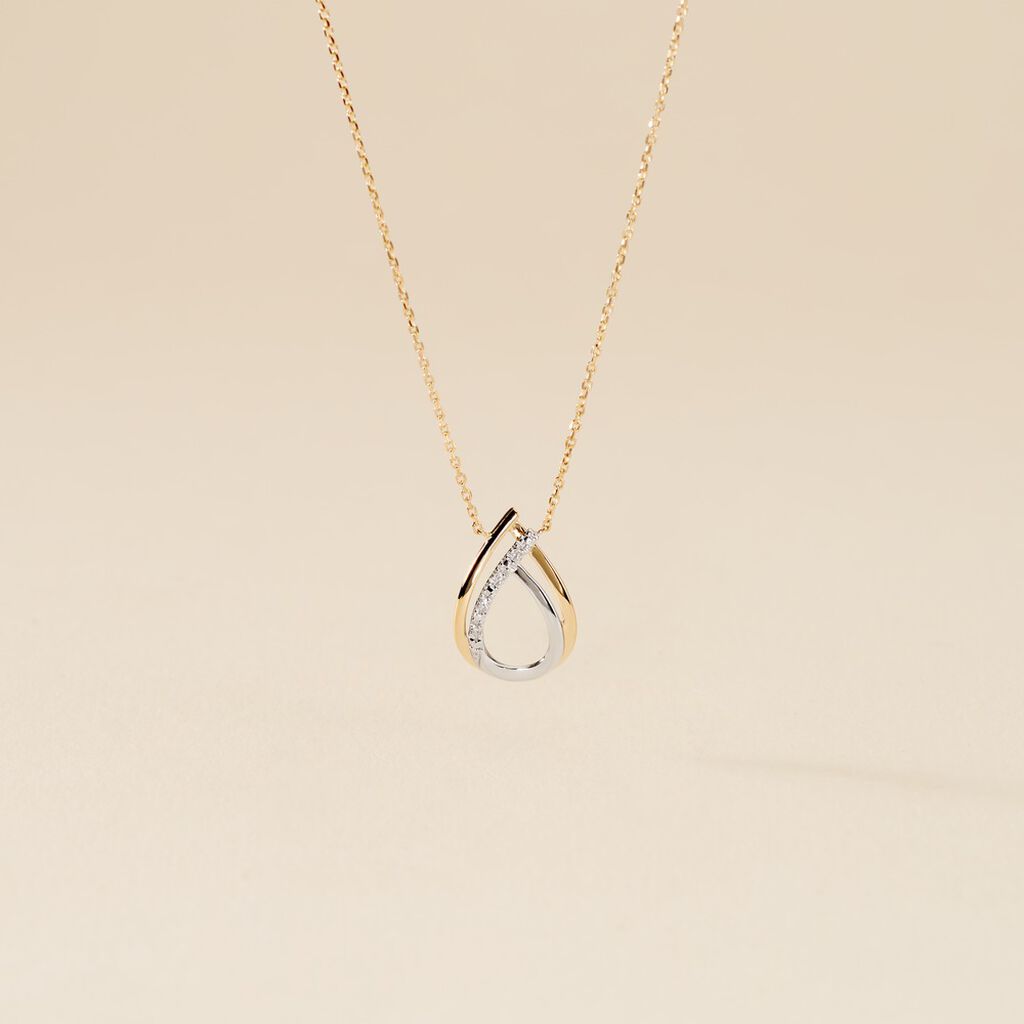 Collier Marilynn Or Bicolore Diamant Blanc - Colliers Femme | Histoire d’Or