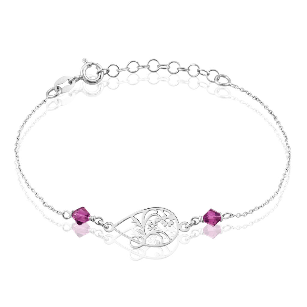 Bracelet Oumoul Argent Blanc Pierre De Synthese - Bracelets Femme | Histoire d’Or