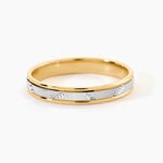 Alliance Or Bicolore Jaune / Blanc Tyssia - Alliances 18 carats Unisex | Histoire d&rsquo;Or