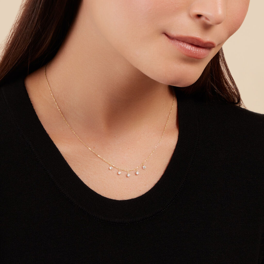 Collier Orlando Or Jaune Diamant Synthétique - Colliers Femme | Histoire d’Or