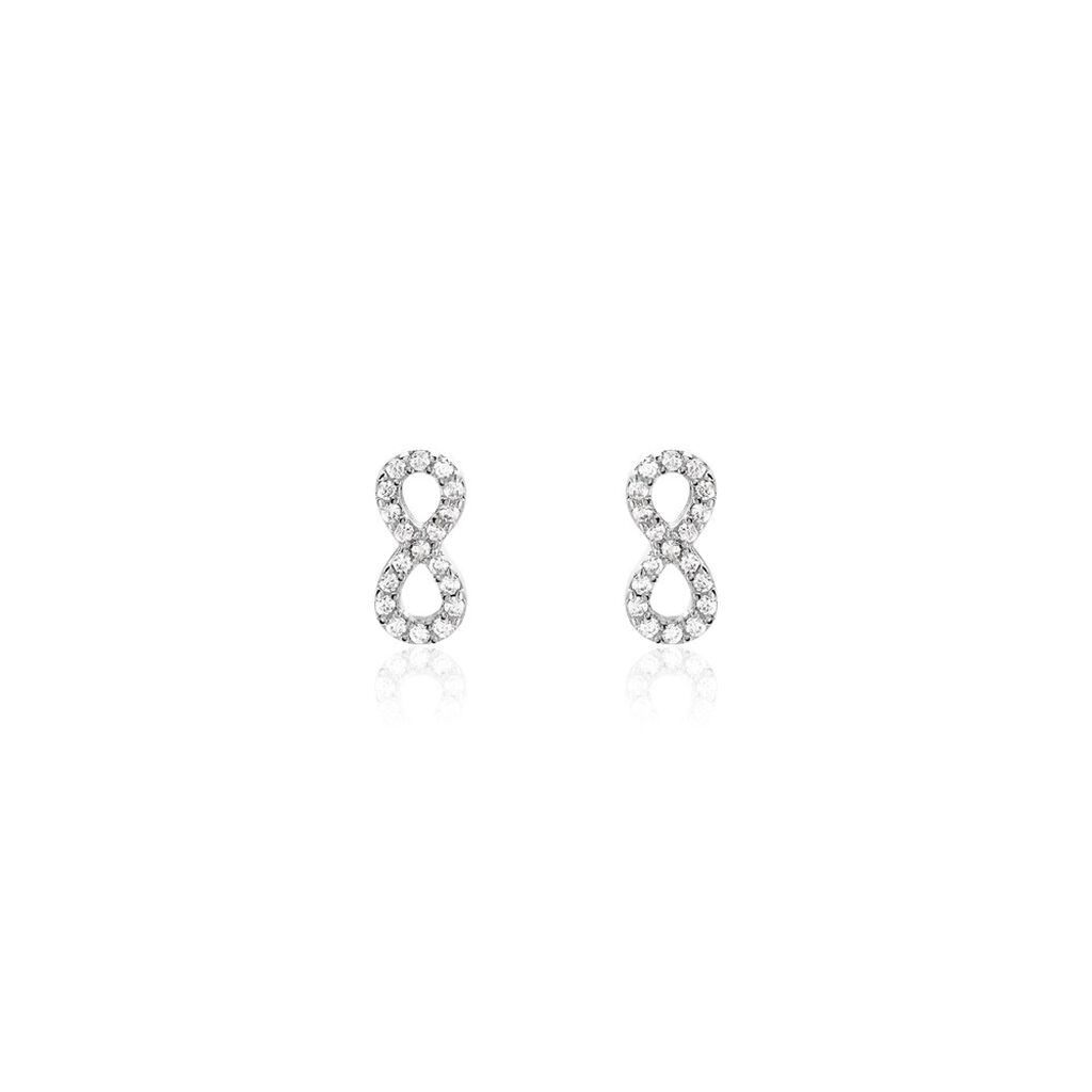 Boucles D'oreilles Puces Terah Argent Blanc Oxyde De Zirconium - Boucles d'oreilles fantaisie Femme | Histoire d’Or