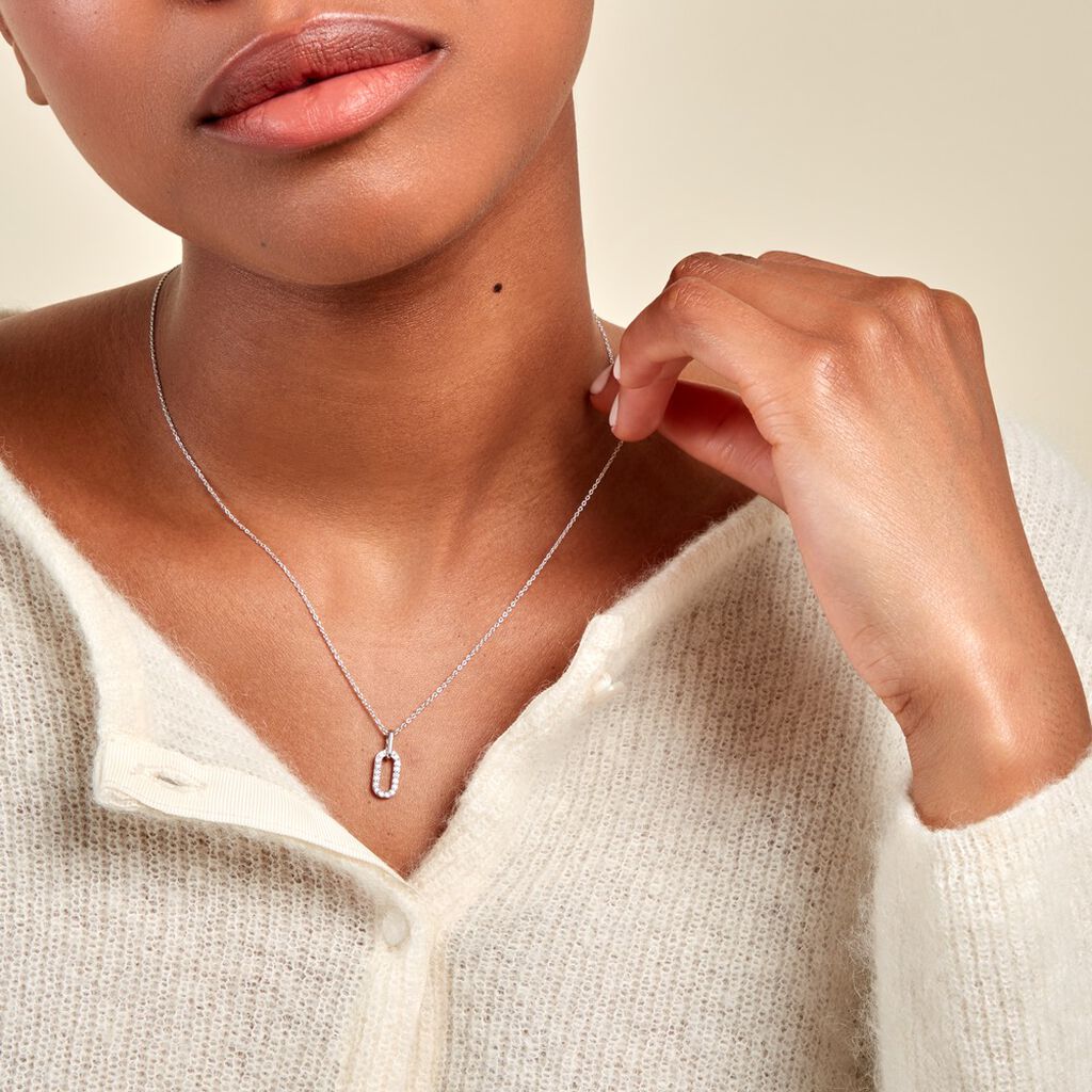 Collier Tracee Argent Blanc Oxyde De Zirconium - Colliers fantaisie Femme | Histoire d’Or