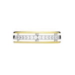 Alliance Serti Grains Ajoures Or Bicolore Diamant - Alliances Unisex | Histoire d&rsquo;Or
