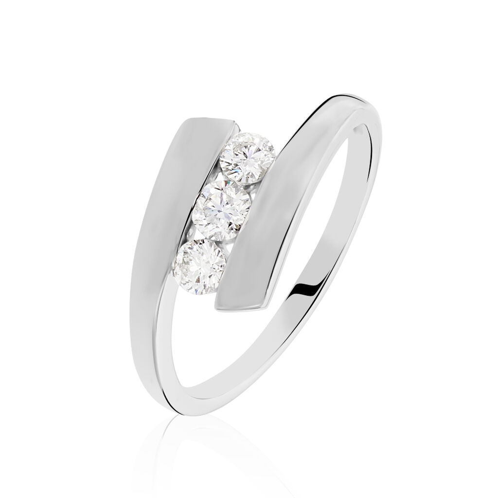 Bague Trilogie Or Blanc Diamant - Bagues avec pierre Femme | Histoire d’Or
