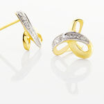 Boucles D'oreilles Puces Volute Or Jaune Diamant - Clous d'oreilles Femme | Histoire d&rsquo;Or