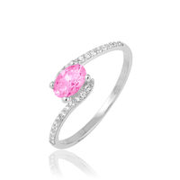 Bague Loriane Or Blanc Tourmaline Et Diamant