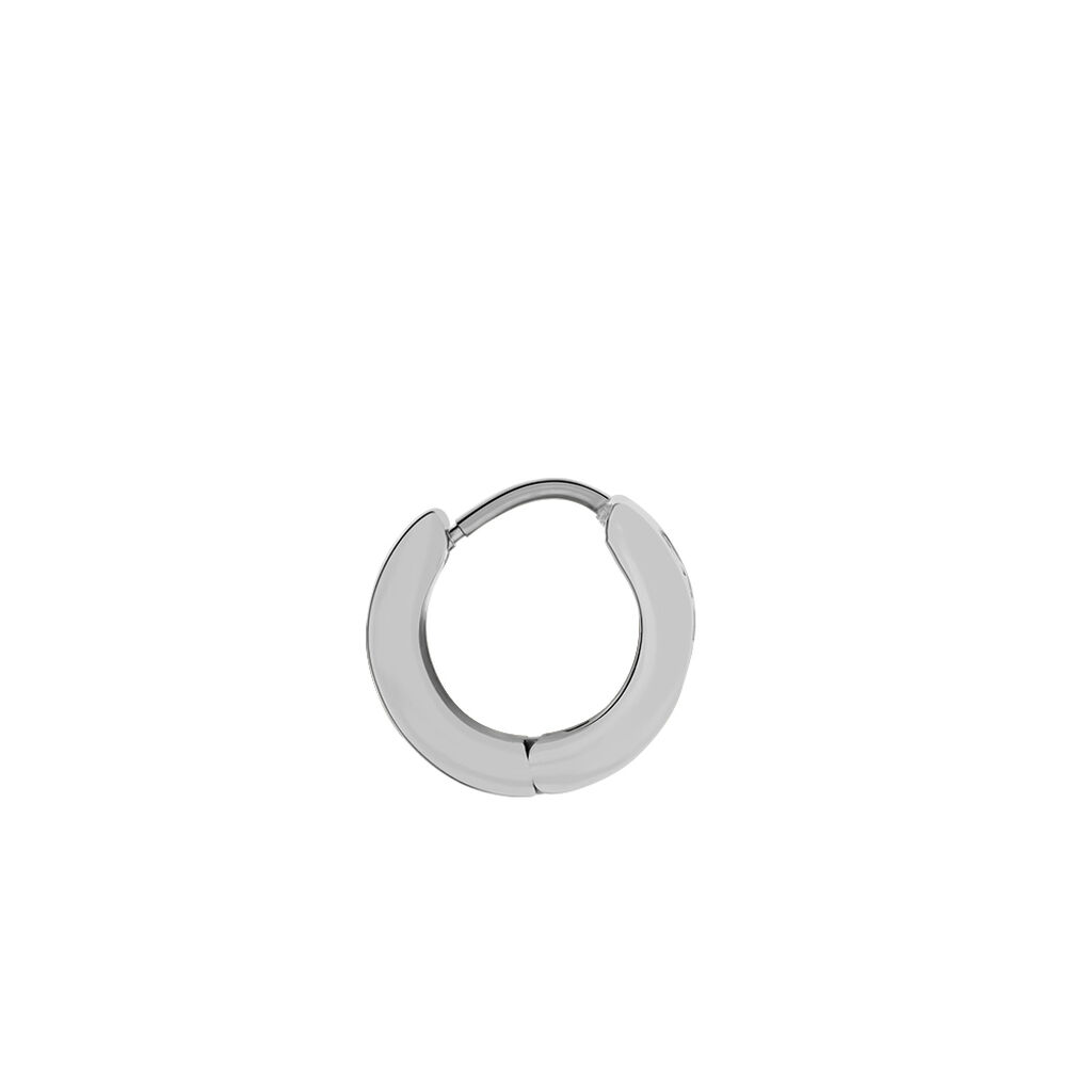 Créole Unitaire Gareth Acier Blanc - Boucles d'oreilles créoles Homme | Histoire d’Or