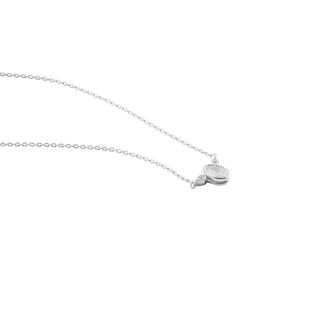 Collier Argent Blanc Afonso Oxyde De Zirconium - Colliers fantaisie Femme | Histoire d’Or