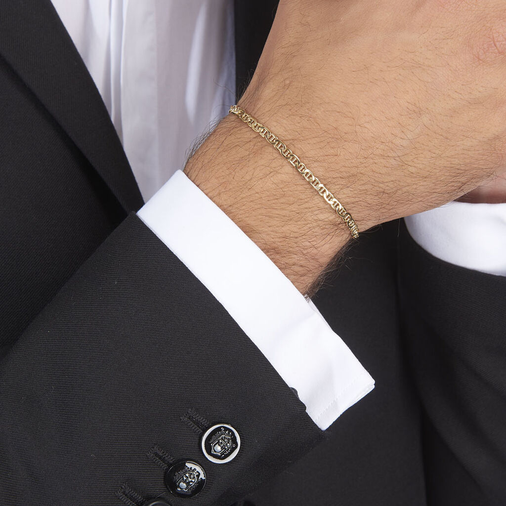 Bracelet Capucin Maille Marine Plate Or Jaune - Bracelets chaîne Homme | Histoire d’Or