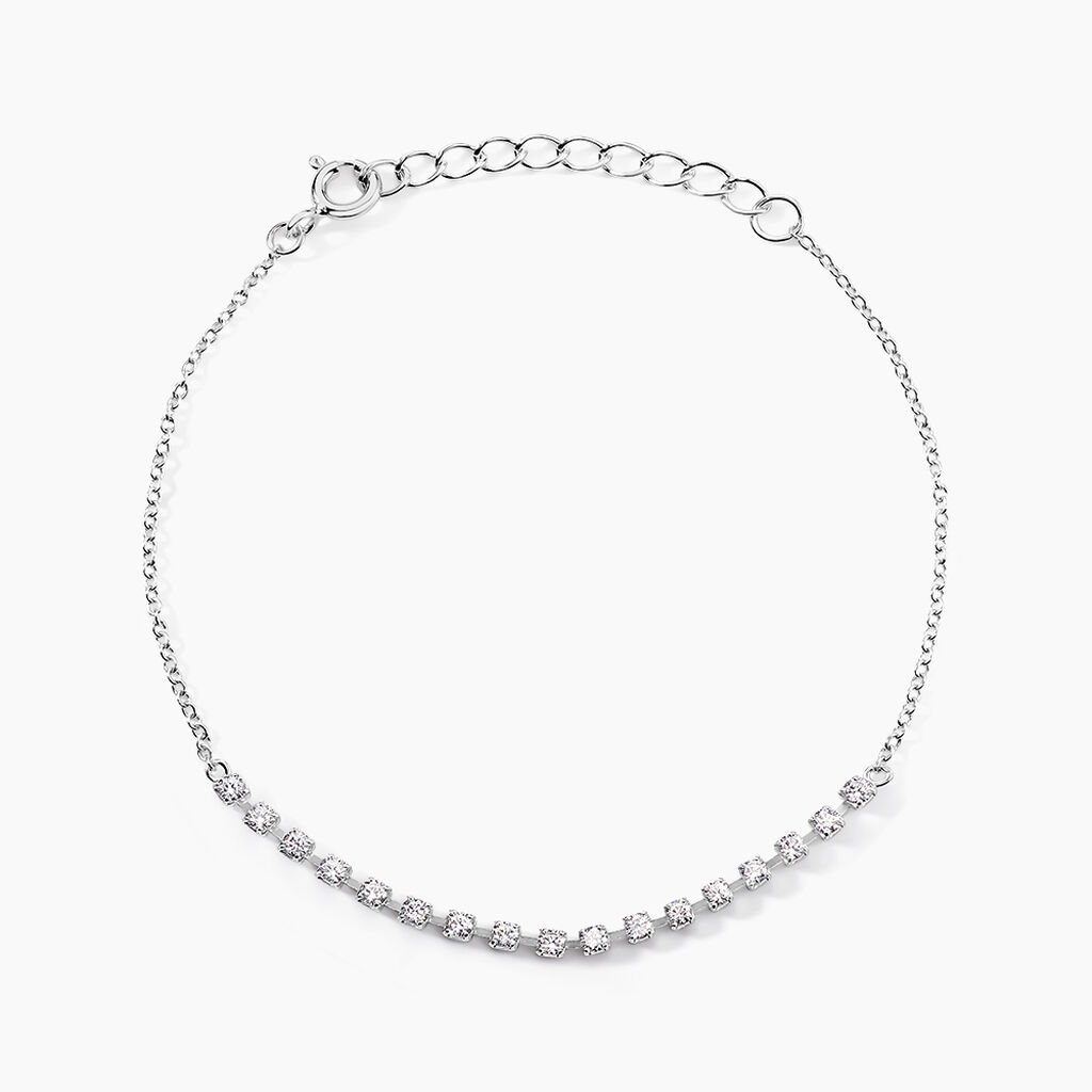 Bracelet Whitney Argent Blanc Oxyde De Zirconium - Bracelets Femme | Histoire d&rsquo;Or