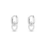 Cr&eacute;oles Sirkel Argent Blanc - Boucles d'oreilles cr&eacute;oles Femme | Histoire d&rsquo;Or