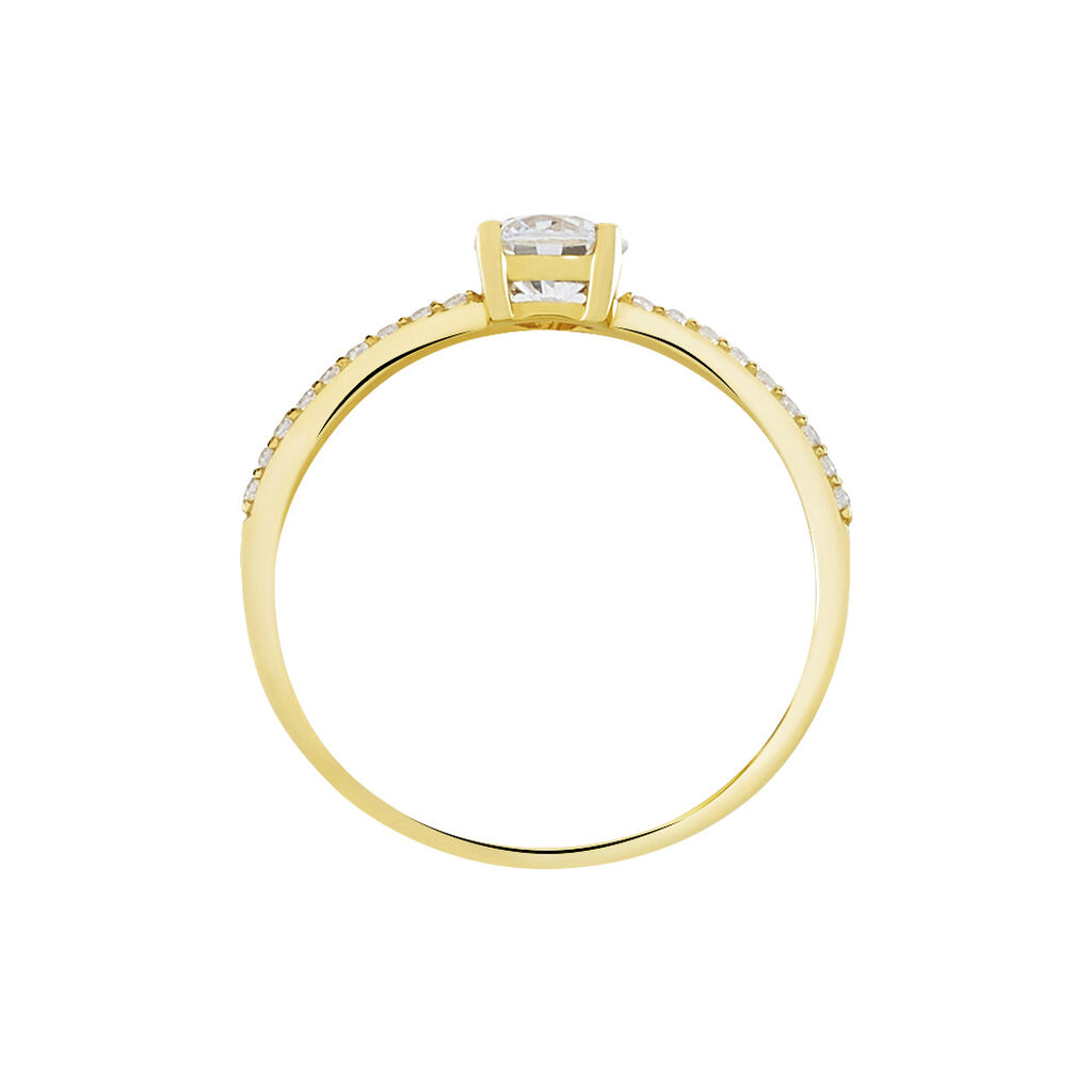 Bague Solitaire Dayna Or Jaune Oxyde De Zirconium - Bagues solitaires Femme | Histoire d&rsquo;Or