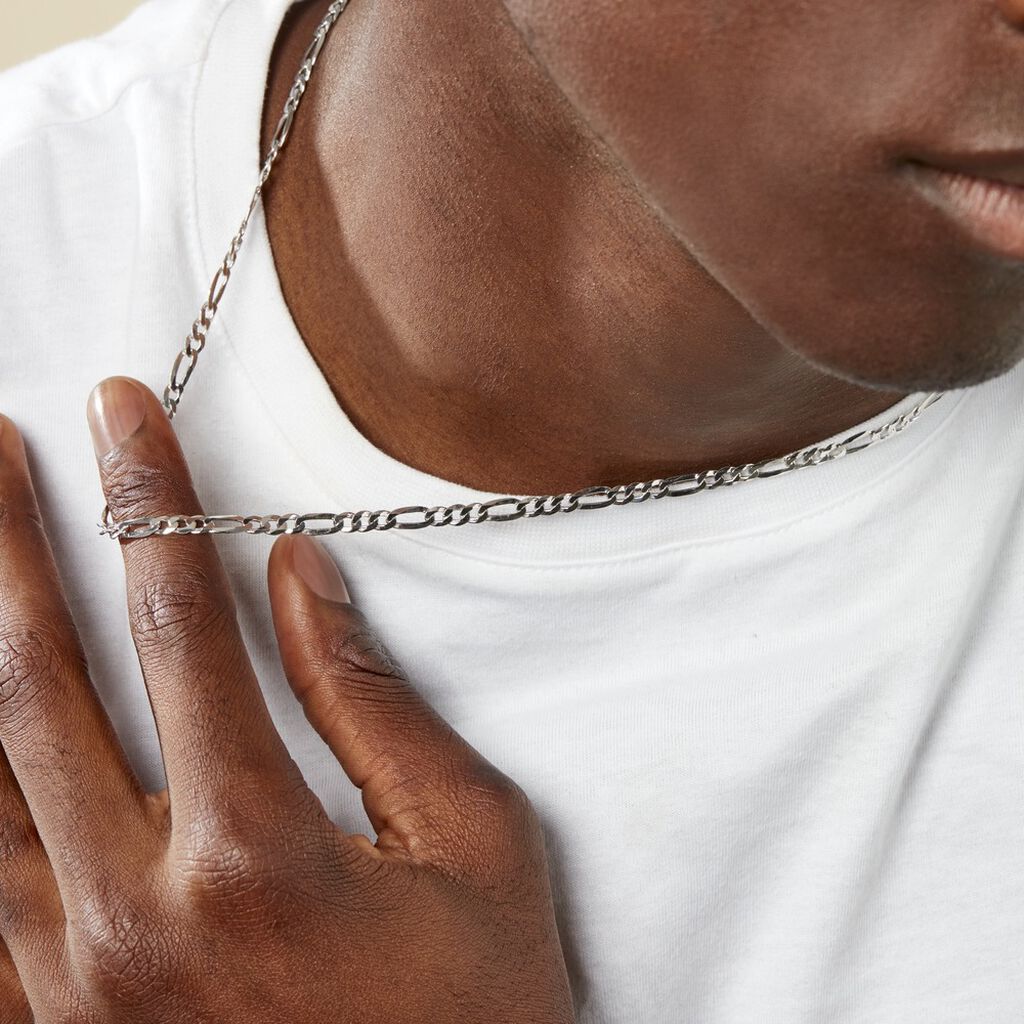 Collier Vivian Argent Blanc - Chaines Homme | Histoire d’Or