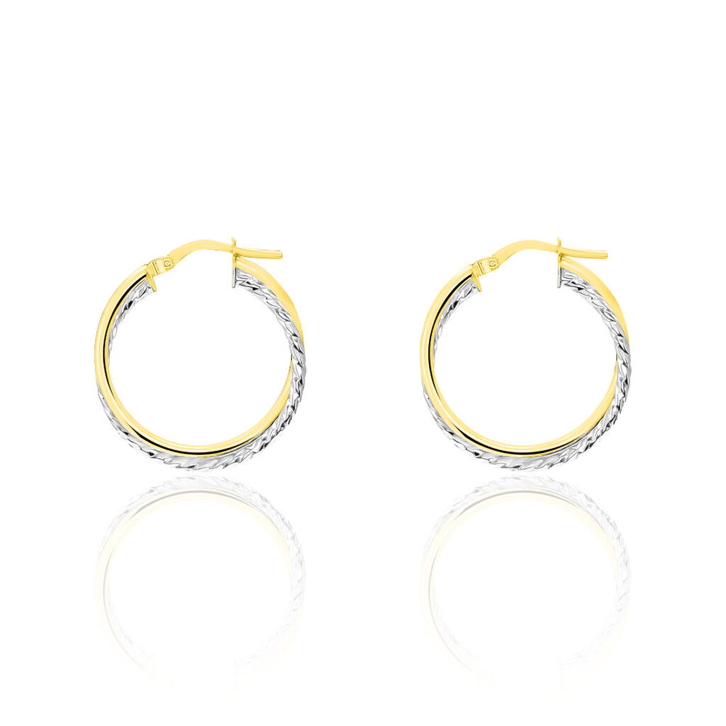Créoles Maelia Or Bicolore - Boucles d'oreilles créoles Femme | Histoire d’Or