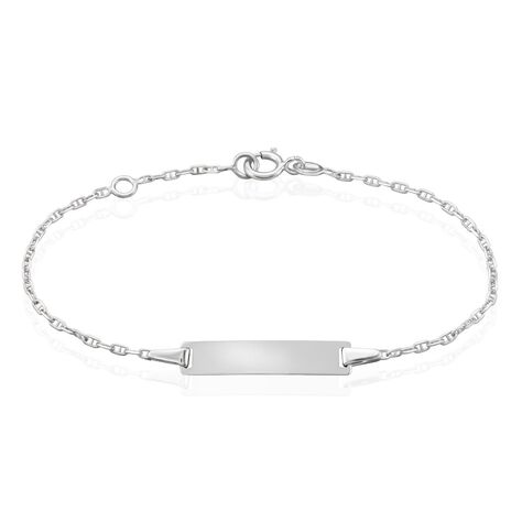 Bracelet Identité Esta Maille Forçat Or Blanc - Bracelets Communion Enfant | Histoire d’Or
