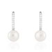 Boucles D'oreilles Pendantes Gwaldys Argent  Perle De Culture Et Oxyde - Boucles d'oreilles fantaisie Femme | Histoire d’Or