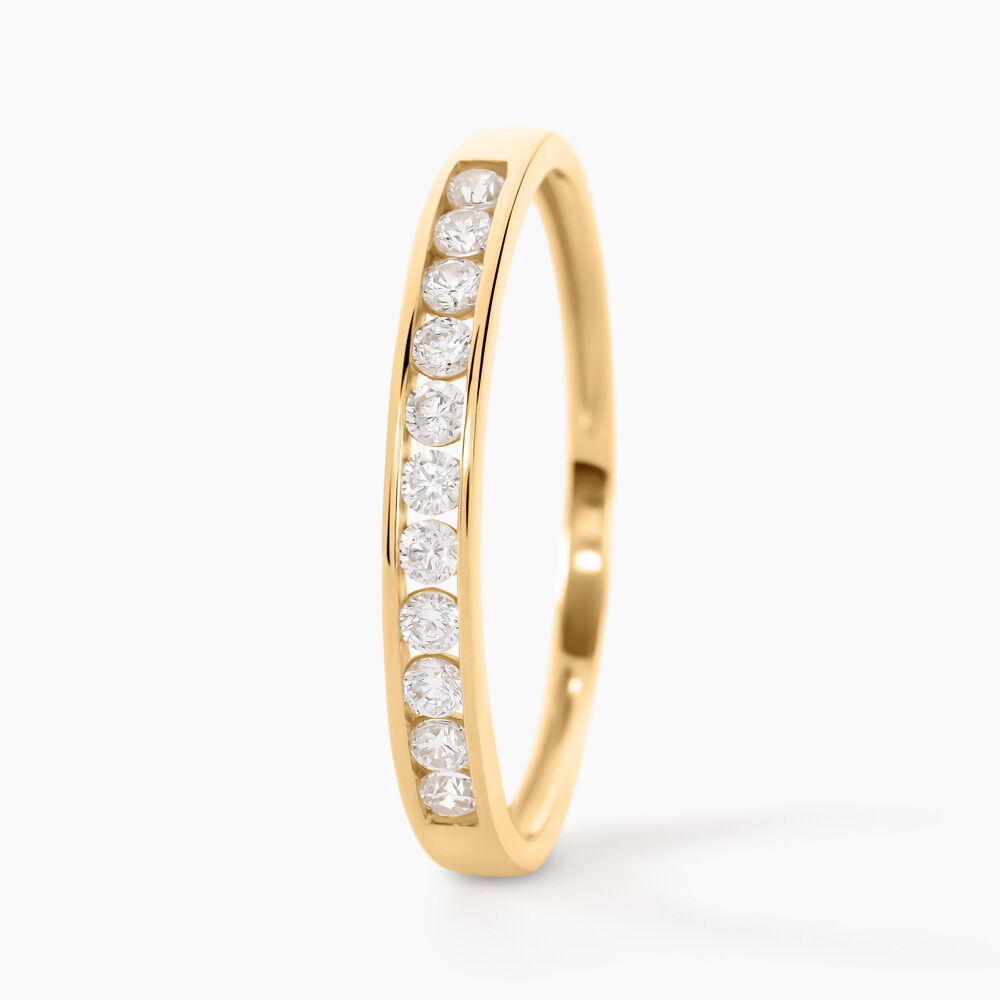 Alliances Or Oxyde de Zirconium Ronde Rail Jaune 375/1000 - 13760029370R40 • Histoire d'Or