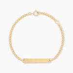 Bracelet Identit&eacute; Euphenia Maille Bismark Or Jaune - Bracelets Communion Enfant | Histoire d&rsquo;Or