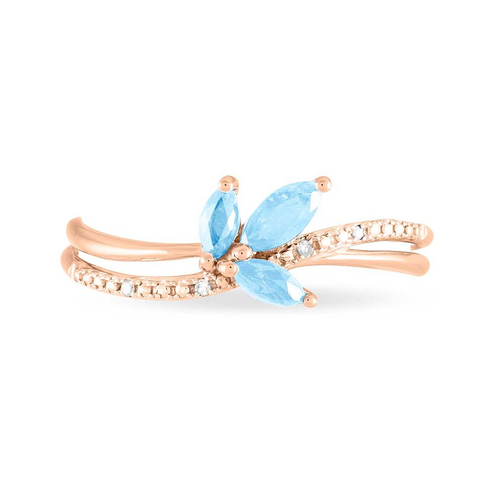 Bague Angie Or Rose Topaze Et Diamant - Bagues avec pierre Femme | Histoire d&rsquo;Or