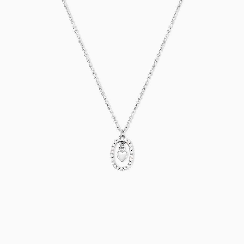 Collier Naly Argent Blanc Oxyde De Zirconium - Colliers fantaisie Femme | Histoire d&rsquo;Or