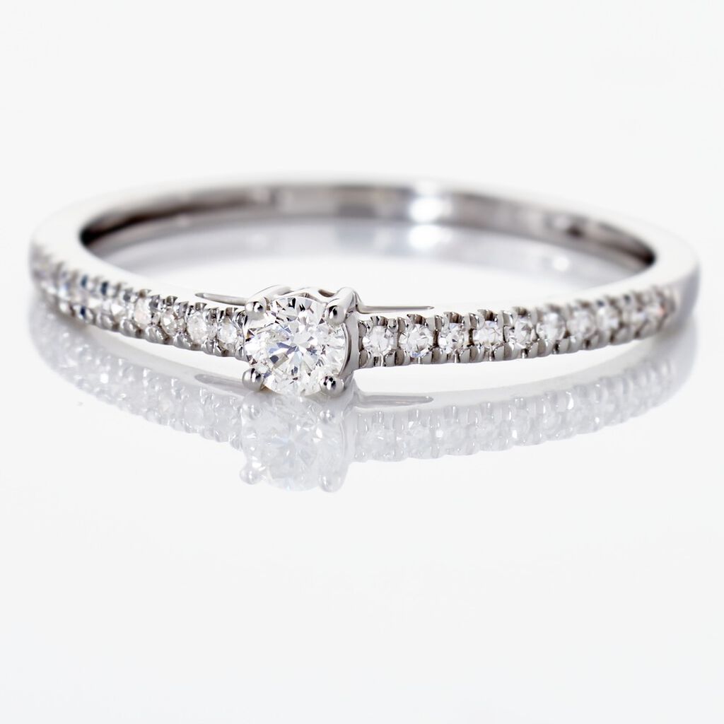 Bague Eliisa Or Blanc Diamant - Bagues solitaires Femme | Histoire d&rsquo;Or