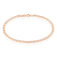 Bracelet Capucin Or Rose Maille Marine Plate