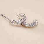 Creoles Argent Blanc Indy Oxyde De Zirconium - Boucles d'oreilles cr&eacute;oles Femme | Histoire d&rsquo;Or