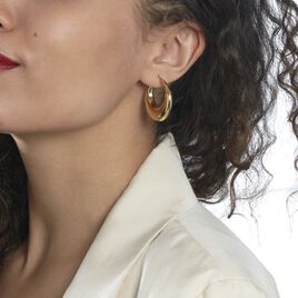Créoles Creolia Acier Jaune - Boucles d'oreilles créoles Femme | Histoire d’Or
