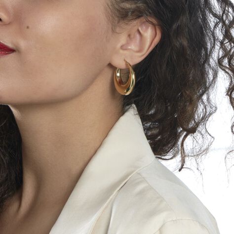 Créoles Creolia Acier Jaune - Boucles d'oreilles créoles Femme | Histoire d’Or