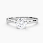 Bague Aphrodite Ld Platine Blanc Diamant Synth&eacute;tique - Bagues solitaires Femme | Histoire d&rsquo;Or