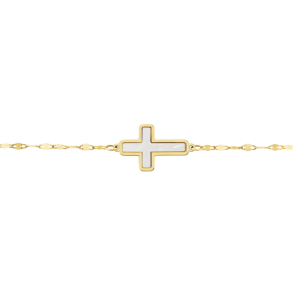 Bracelet Crescentius Or Jaune Nacre - Pendentifs Baptême Famille | Histoire d’Or