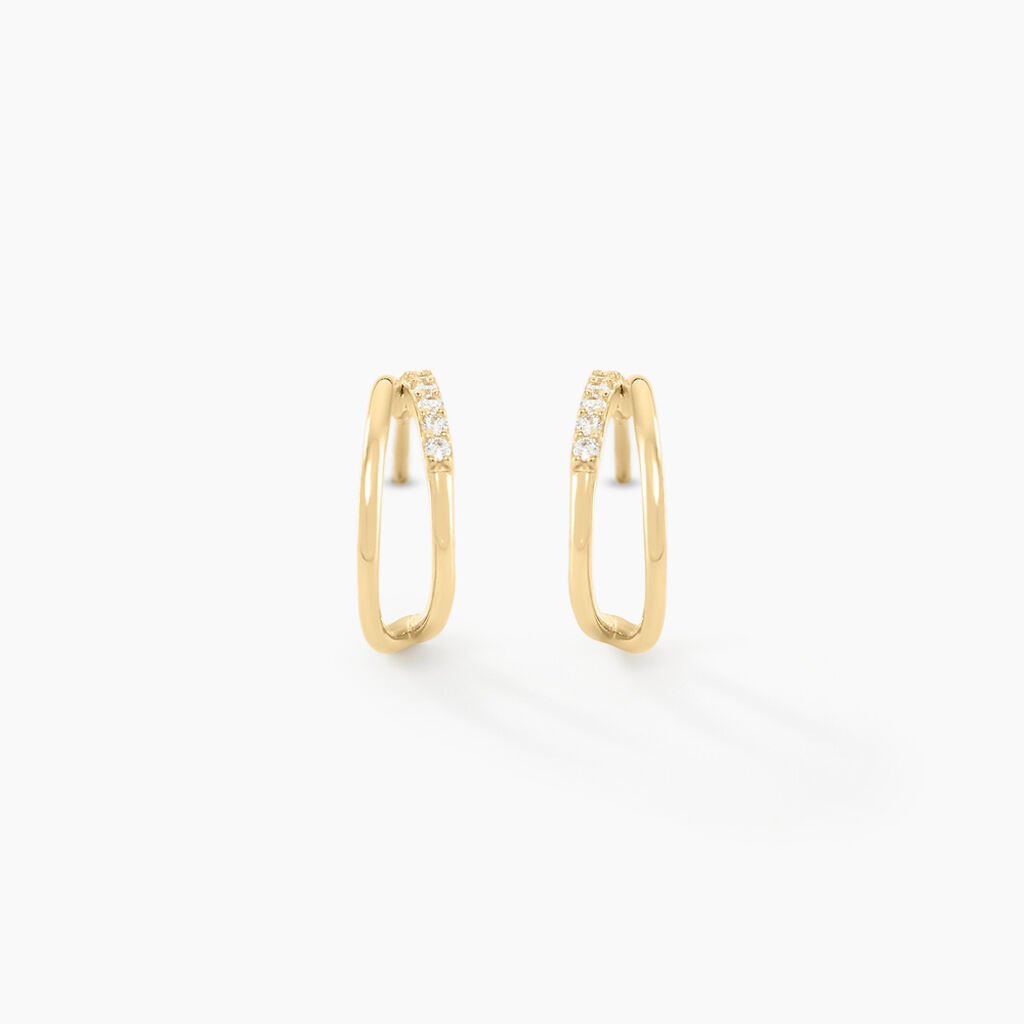 Créoles Tevye Or Jaune Oxyde De Zirconium - Boucles d'oreilles créoles Femme | Histoire d’Or