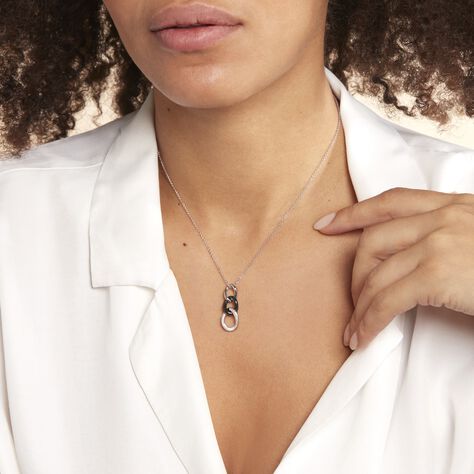Collier Link Argent Blanc Céramique Et Oxyde De Zirconium - Colliers Femme | Histoire d’Or