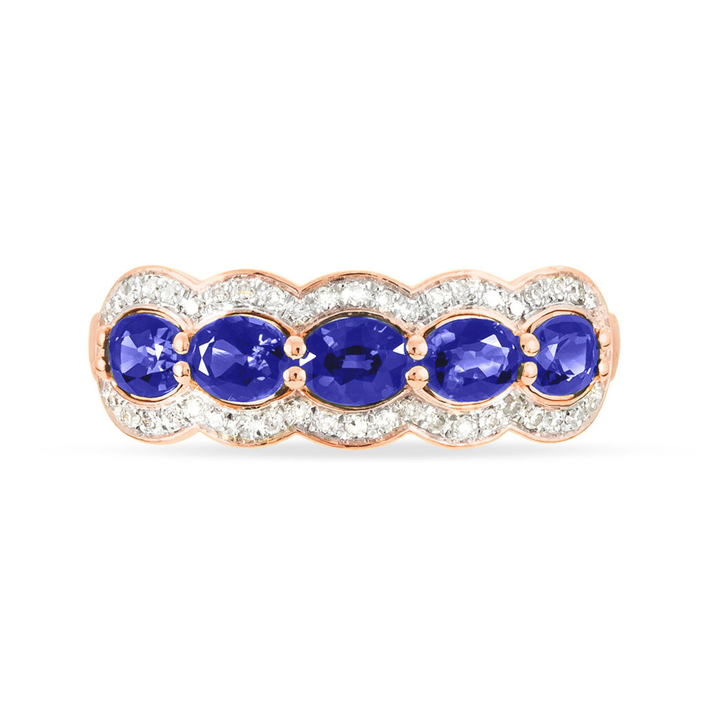 Bague Margaux Or Rose Tanzanite Et Diamant - Bagues avec pierre Femme | Histoire d’Or