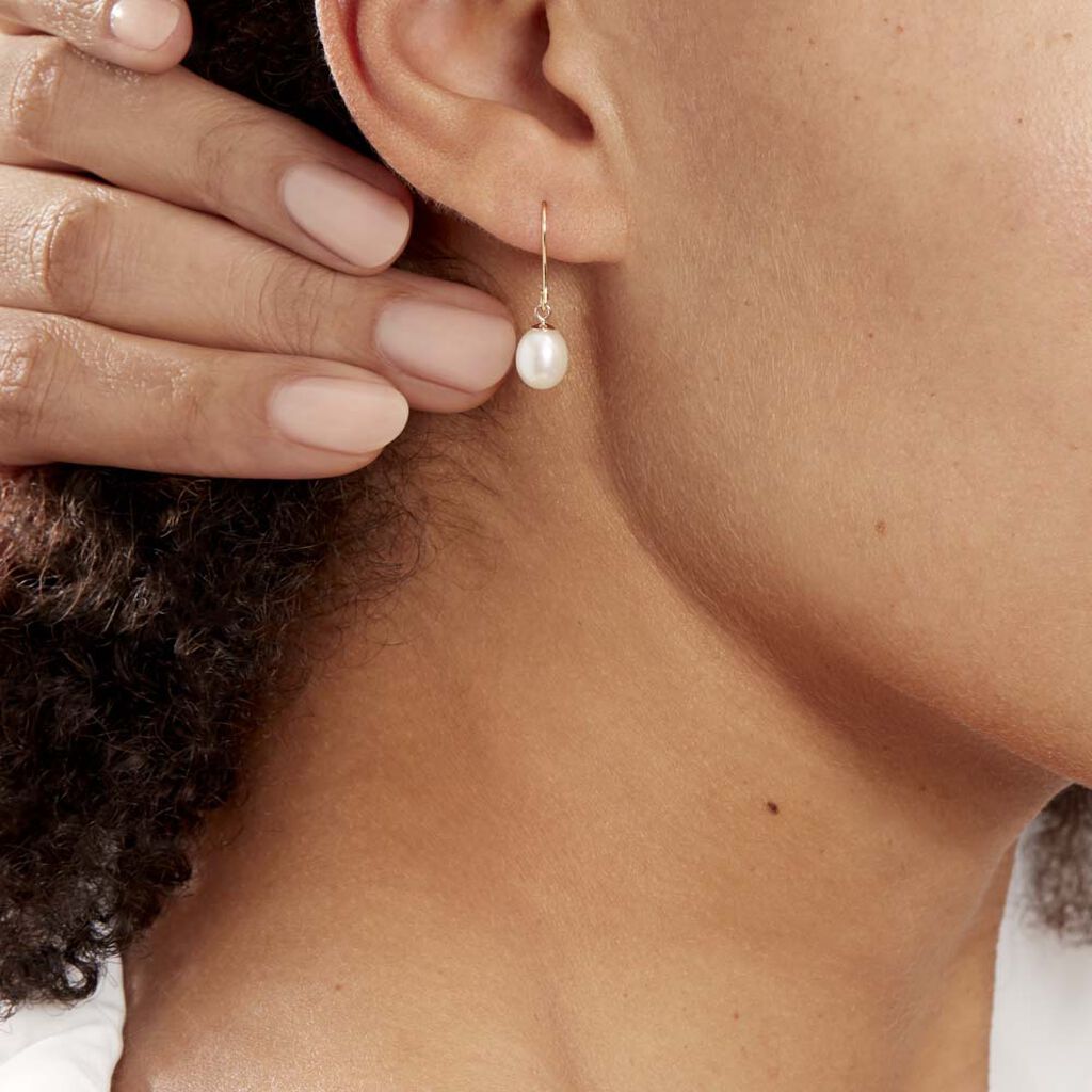 Boucles D'oreilles Pendantes Baroque Or Jaune Perle De Culture - Boucles d'oreilles pendantes Femme | Histoire d’Or