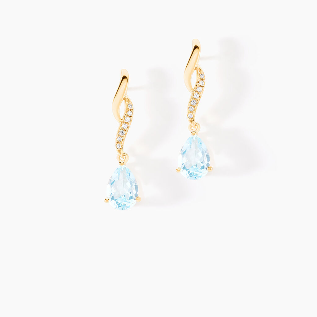 Boucles D'oreilles Pendantes Or Jaune Assaf Topaze - Boucles d'oreilles pendantes Femme | Histoire d’Or