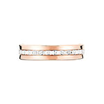 Alliance Fantaisie Diamantee Ruban Plat Or Bicolore - Alliances Unisex | Histoire d&rsquo;Or
