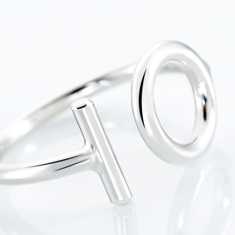 Bague cercle et barre argent top