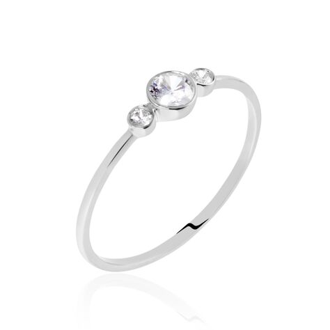 Bague Or Blanc Rafqa Oxydes De Zirconium - Bagues solitaires Femme | Histoire d’Or