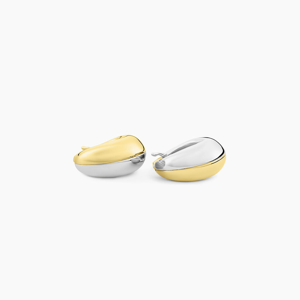Cr&eacute;oles Perfect Match Argent Bicolore - Boucles d'oreilles cr&eacute;oles Femme | Histoire d&rsquo;Or